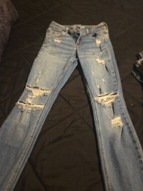 Old Navy Light Blue Ripped Skinny Jeans